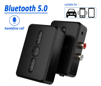 2-in-1 Bluetooth 5.0 RT01 Audio Receiver RCA 3.5mm AUX Jack Stereo Music Wireless Adapter With Mic For Computer Phone TV Car Speaker
