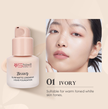 Shawill Liquid Foundation Long Lasting Concealer Waterproof Foundation 10ml S5015 with Free Puff
