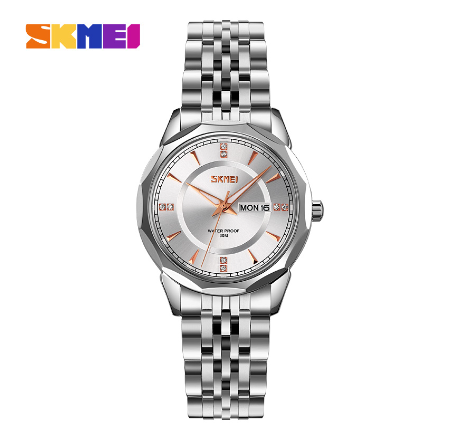 Skmei Watch for Women Fashion Women's Quartz Watch Waterproof 9264 SILVER