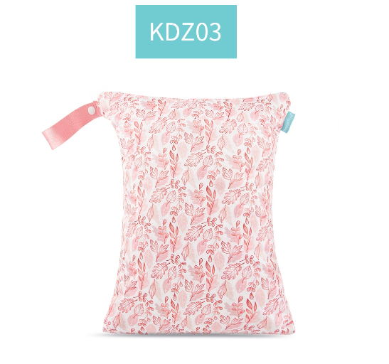 Happyflute 1PC Reusable Waterproof Fashion Prints Wet And Dry Diaper Bag Double Pocket Cloth Handle Wetbags DB8