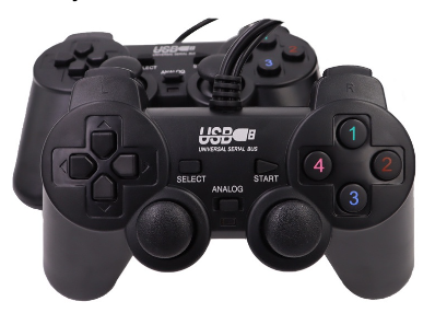 Games for Family Gaming Pad Controller Feedback Motor Wired USB PC Handle Game Joystick