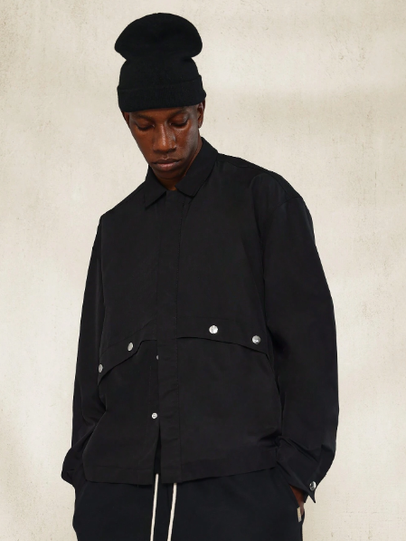 SUMWON Regular Fit Nylon Utility Jacket With Snap Detail