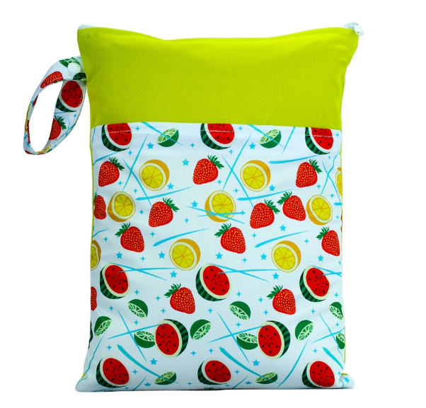 25x35cm Wet Dry Bags Double Pocket Zipper Wet Bag For Baby Cloth Diapers Washable Travel Bags Clothes with Two Zip Bag 0013