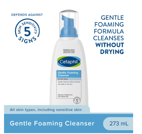 Cetaphil Gentle Foaming Cleanser 236ml (For Oily and Sensitive Skin / Hypoallergenic Facial Wash)