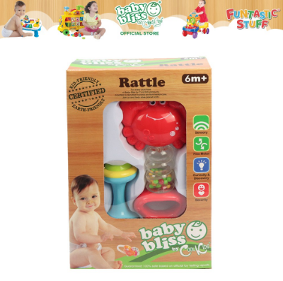 Baby Bliss 2 in 1 Crab and Rattles, Lead-Free - Developmental Toys