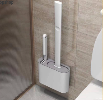 TOPSHOP Toilet Brush with Holder Set Toilet Bowl Cleaner Silicone Bathroom Brush Toilet Wand