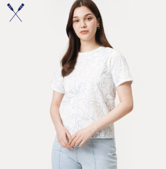 Regatta All Over Print Graphic T-Shirt For Women Off White