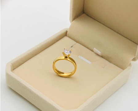 TBK 18K Gold Plated Zircon Ring for Women