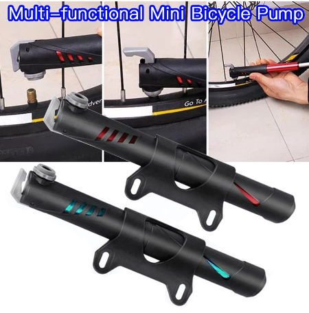 Multi-functional Portable Cycling Bike Air Pump Tyre Tire Ball Double Stroke Gas Mouth Mini Plastic