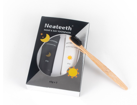 Day Night Toothpaste Set Bamboo Charcoal Teeth Whitening Oral Care Cleaning Remove Stains Bad Breath