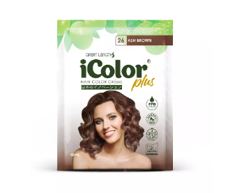 ICOLOR Plus Shampoo Hair Color Creme Ash Brown 40ML