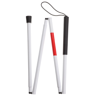 1Pc Cane Blind Walkingstick Sticks Folding Impaired Women Vision Metal Canes Foldable Poles Collapsible The Devices Hiking Trekking