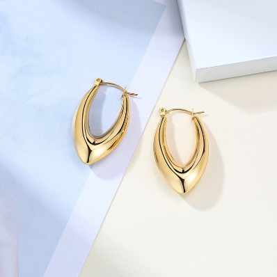 Smooth Earrings Stainless Steel Hoop Earring for Women