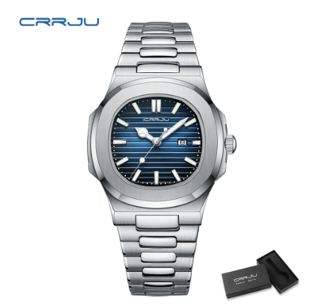 CRRJU watches top luxury fashion trend original brand casual simple new design stainless steel strap luminous hands quartz waterproof men's Watch M3