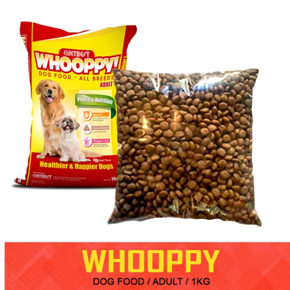 FIPRO-Whooppy Dog Food Adult 1kg (for all breeds) with Yucca Extract supports intestinal cleansing