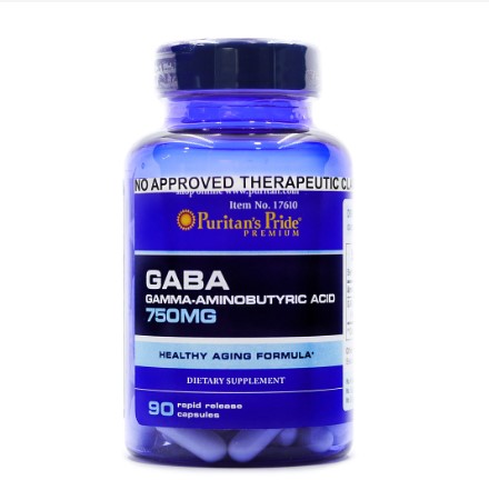 Puritans Pride  GABA Gamma Aminobutyric Acid 750MG 90 Capsules