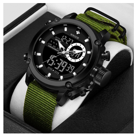 Wwoor Watch Original Waterproof Casual Men Sports Quartz Watch NYLON  BLACK