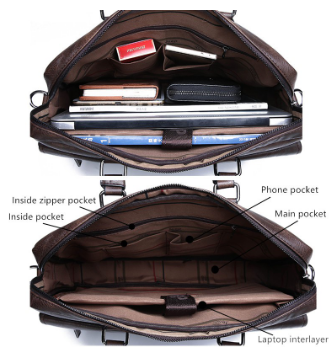 JEEP BULUO Men Briefcase Bag High Quality Business Famous Brand Leather Shoulder Messe