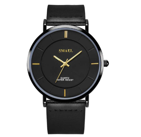 SMAEL 1901 Fashion Simple Men's Big Dial Watch Top Brand Business Quartz Leather Sports Watch Men's Casual Men's Clock Watch M2