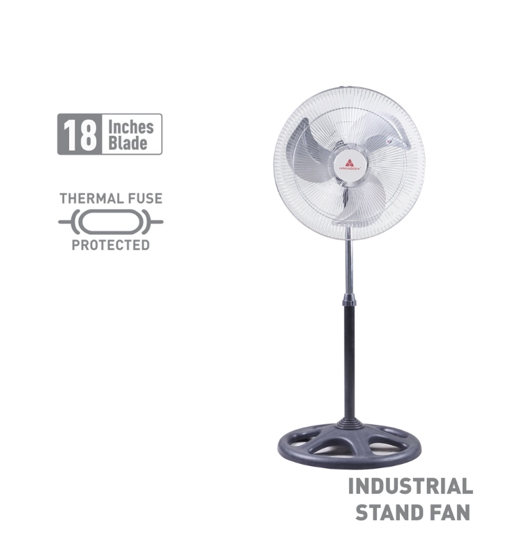 Hanabishi Industrial Stand Fan HISF180C |18 inch blade 3 speed Powerful Durable Electric Fan
