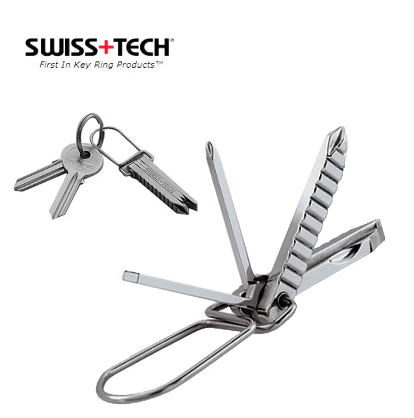 1PC Swiss EDC Tech 4-in-1 Multitool Folding Phillips Screwdriver Outdoor Tool Camping Gear Kit Mini Fix Survival Steel Keychain