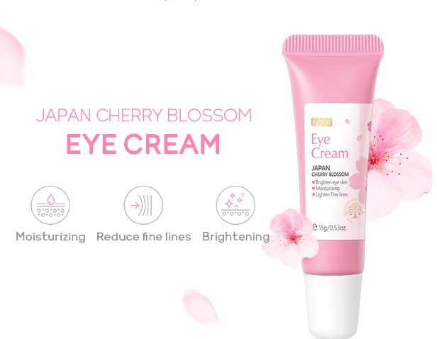 Japan Cherry Blossom Eye Cream Remove Eye Bag Dark Circle Against Puffiness Reduce Wrinkle Fine Lines Eyes Care 15g