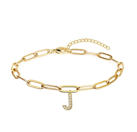 Fashion 26 Letters Alphabet Initials Crystal Bracelet Adjustable Bangle Women Men Jewelry Gift Wholesale J