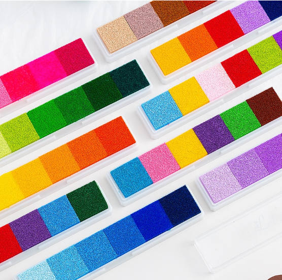 Journamm Colorful Inkpad for Stamps Junk Journal Creative Stationery Finger Paint School Supplies DIY Scrapbooking Accessories