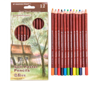 SeamiArt 12 Colors Professional Soft Pastel Pencils Art Suppliers Stationery