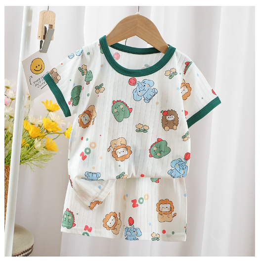 Baby Summer Casual Short-Sleeved Suit Baby Cotton Short-Sleeved  Shorts Suit Baby T-shirt Suit T8