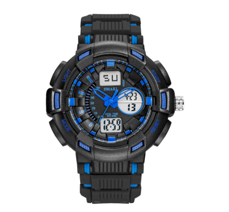 SMAEL 1366 Top Brand Luxury Men's Watch Fashion Sports Quartz Digital Dual Display Watches Multifunctional Waterproof Shockproof LED Clock m004