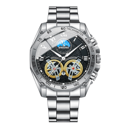 Original Luxury Stainless Steel Watch Men's Fashion Waterproof Luminous Calendar Watch 005