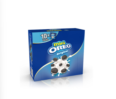 Oreo Mini 10 Pouches - Vanilla Flavor 204g Sandwich Cookie Snack with Rich Cream Filling