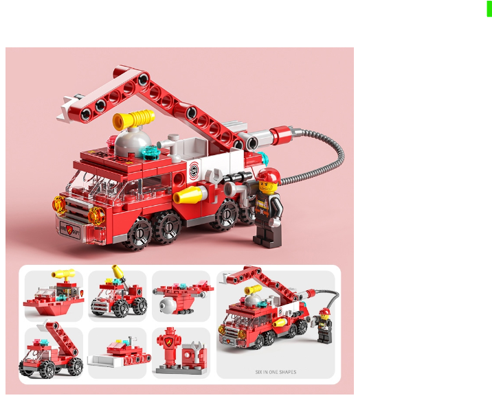 City Series 6 IN 1 SWAT Engineering Vehicle Educational Toy Model Block Toys Boy Children's Day Gift B18