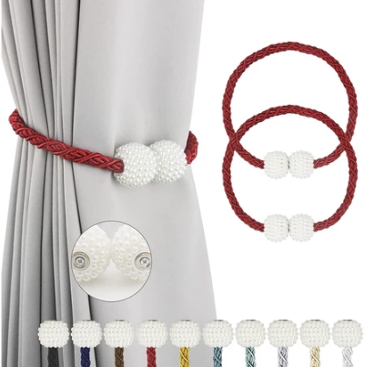 Magnetic Curtain Buckle Tiebacks Window Drapes Tie Backs Holder for Home Bedroom Office Decorative
