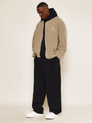 SUMWON Borg Bomber Zip Up Jacket