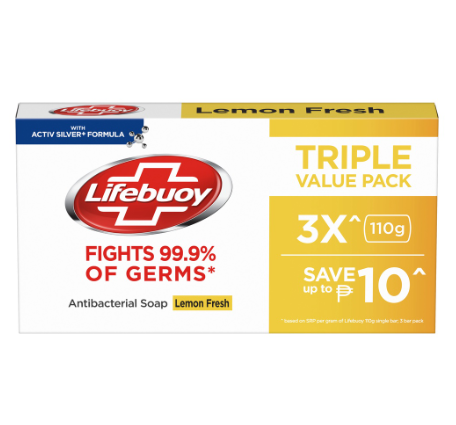 LIFEBUOY Antibacterial Soap Lemon Fresh 110G Triples