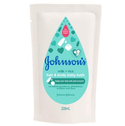 Johnson's Baby Bath Milk+Rice Refill 200ml