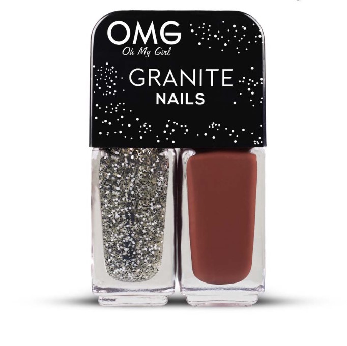 OMG Granite Nail Polish Stony 5ml x 2