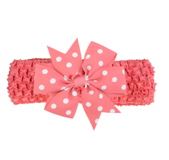 Baby Girl Cute Bow Hairband Baby Hair Accessories Girl Hair Accessories Girl Polka Dot Bow Hair Rope HA23