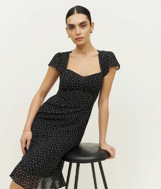 Sexy Floral Square Neck Backless Fitting Dress