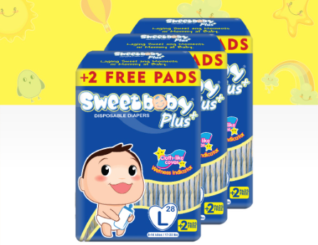 SWEETBABY PLUS - BIG PACK LARGE 28+2 x 3 PACKS