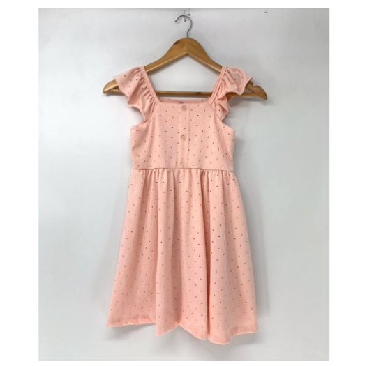 Sonya Kids Fashion Ruffle Top Dress Plain Gingham C16