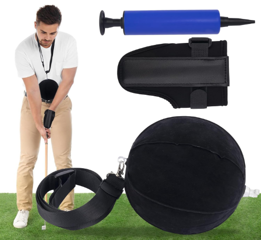 Golf Swing Training Aids, Golf Smart Ball Wrist Brace & Air Pump Golf Swing Trainer Posture Correction Practice Trainer Aid for Beginners