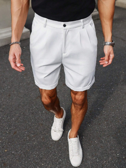 Manfinity Homme Men's Solid Color Shorts With Pockets