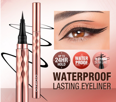 O.TWO.O Gold Embroidery Eyeliner Pen Waterproof Long Lasting Classic Black Easy To Wear Eye Makeup