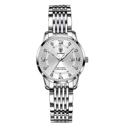 POEDAGAR luxury watch for woman original waterproof sale now fashion korean style stainless steel calendar luminous display Watch WHITE