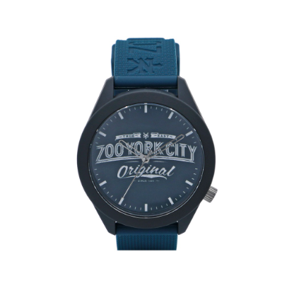 Dark Blue Green Silicone Strap Analog Watch