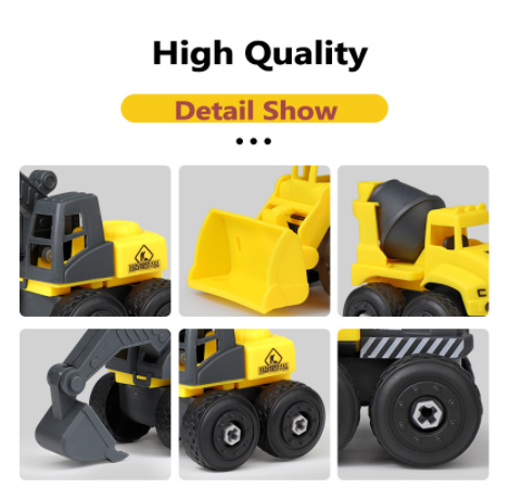 Apart Toys Truck for Kids Construction Vehicle 4 Pcs