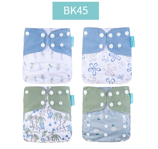 Happyflute 2023 Baby Reborn 4pcs set Washable Eco-friendly Baby Cloth Diaper Ecological Adjustable Nappy Reusable Diaper SET23